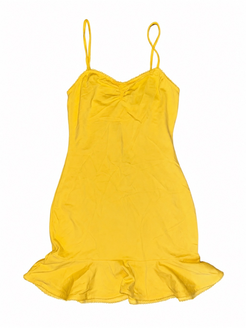 Privacy Please Oakwood Mini Dress in the color Canary Yellow.